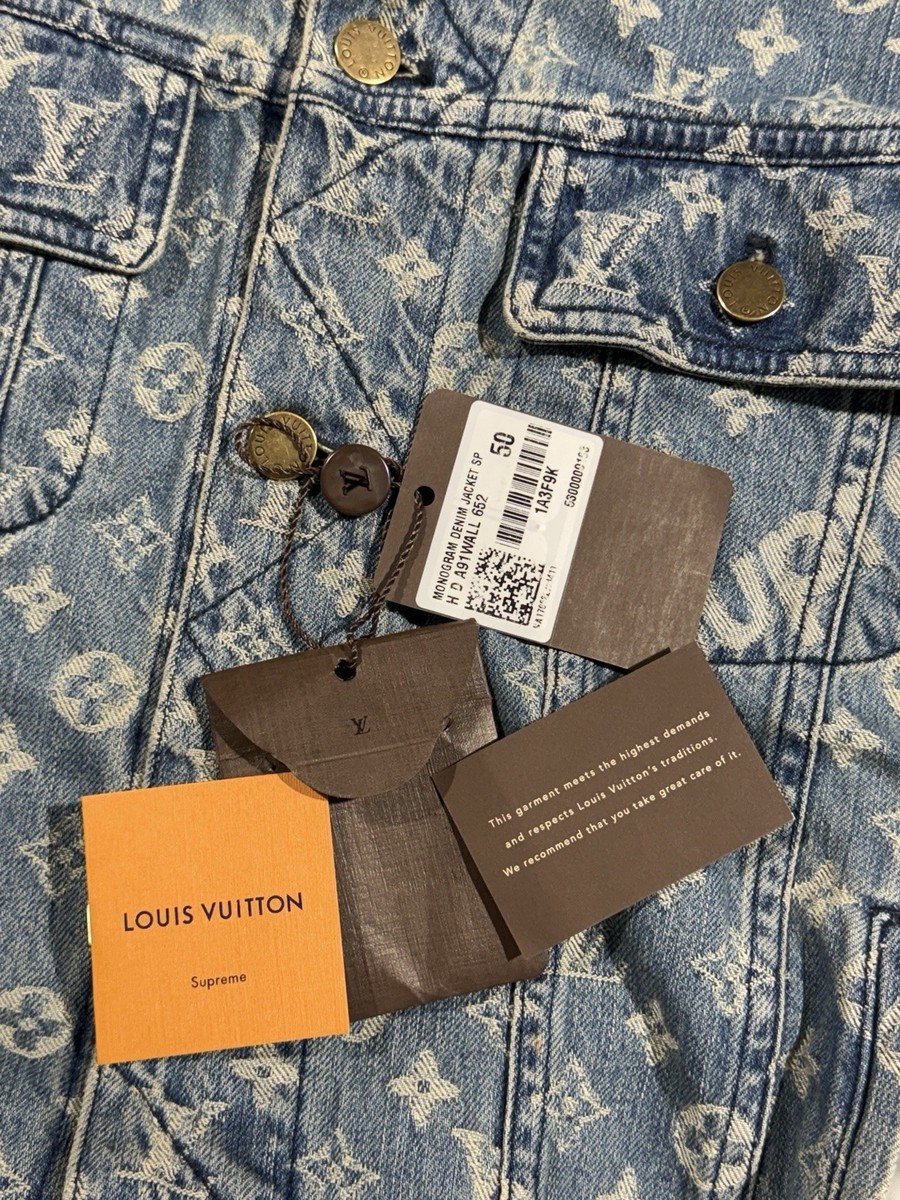 Louis Vuitton x Supreme SS17 Monogram Jacquard Denim Jacket Size