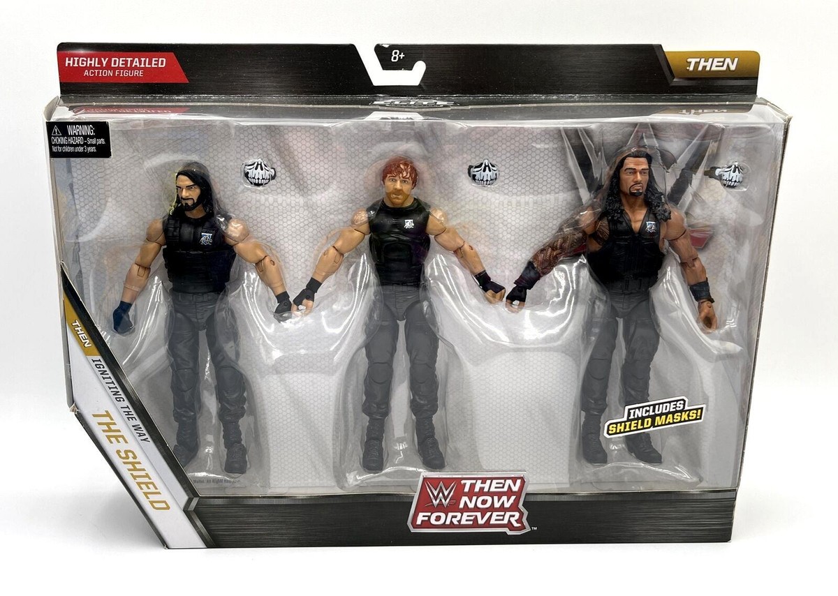 WWE Elite Shield Then Now Forever 3 Pack Reigns Rollins Ambrose