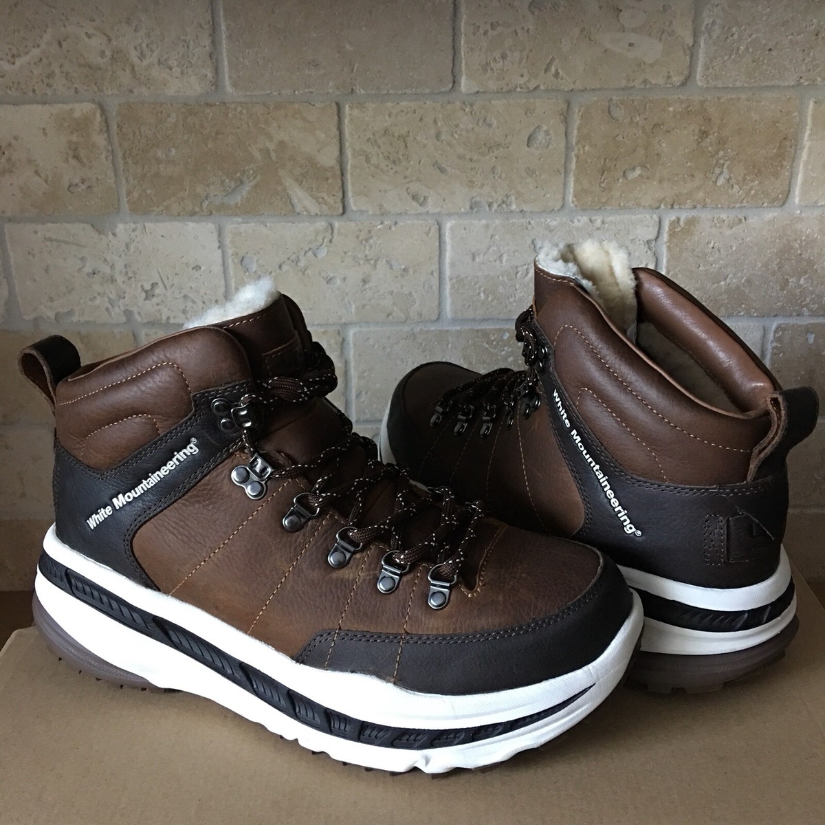 UGG x WHITE MOUNTAINEERING 805 CHESTNUT LEATHER HIKER BOOTS SHOE
