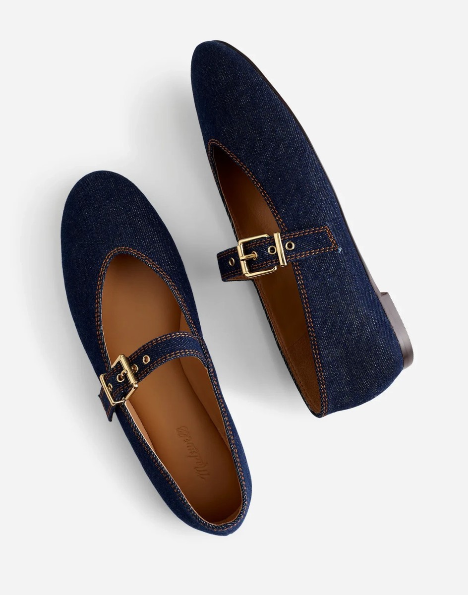 Madewell The Remy Mary Jane Flat in Dark Denim Multi, Size 6.5 | eBay