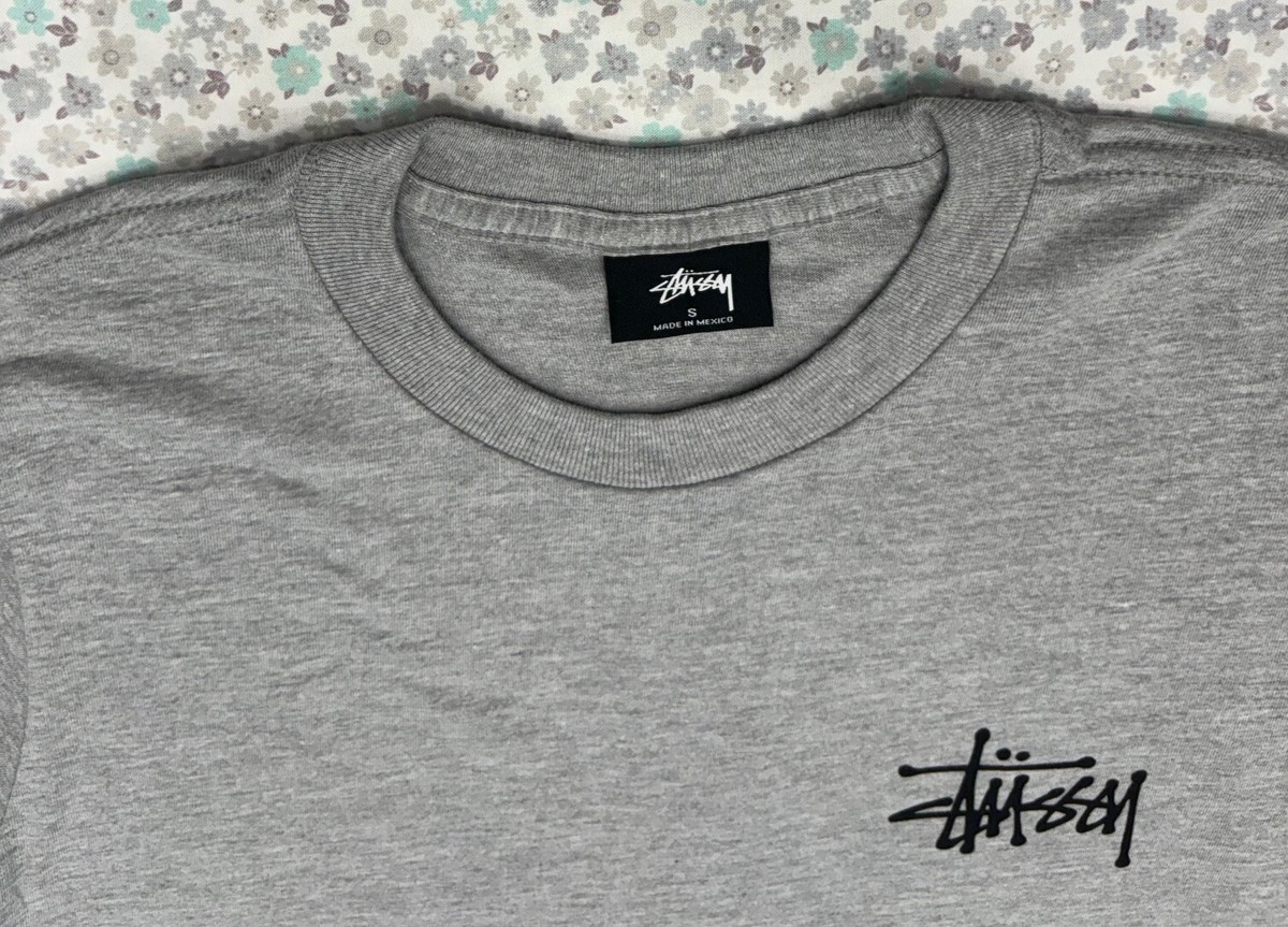 Stussy Basic Logo Grey/ Heather Mens Long Sleeve Size SM | eBay