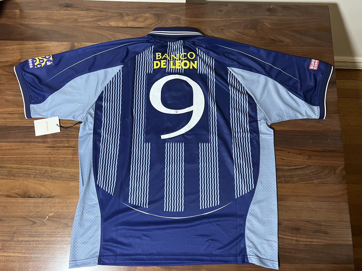 Aime Leon Dore Team Leon Striped Soccer Jersey in Royal Blue SS24