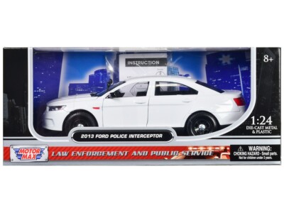 2013 FORD TAURUS POLICE CAR UNMARKED WHITE 1:24 DIECAST MODEL