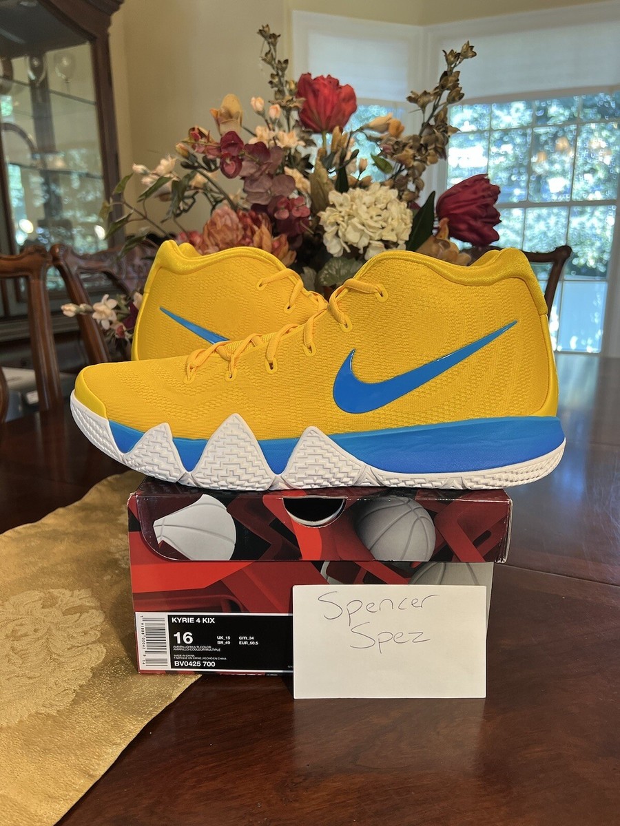 NIKE KYRIE 4 KIX CEREAL PACK AMARILLO YELLOW-MULTI COLOR SZ 16