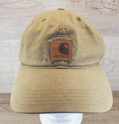 Carhartt Green Cap Hat With Brown Leather Patch 100141 RN #14806
