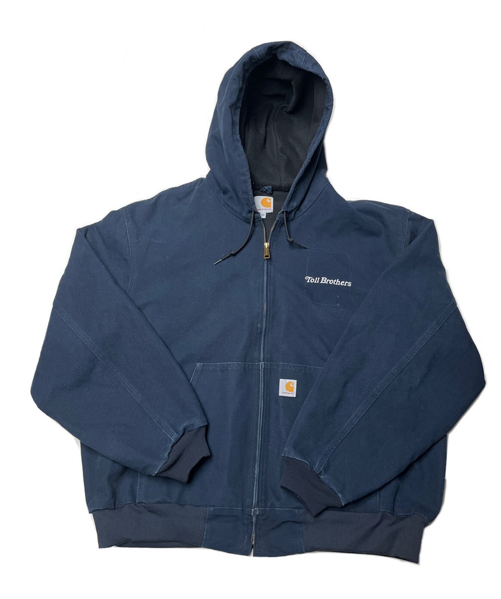 Carhartt Jacket Insulated Navy Blue RN 14806 Hooded Full Zip Men's
