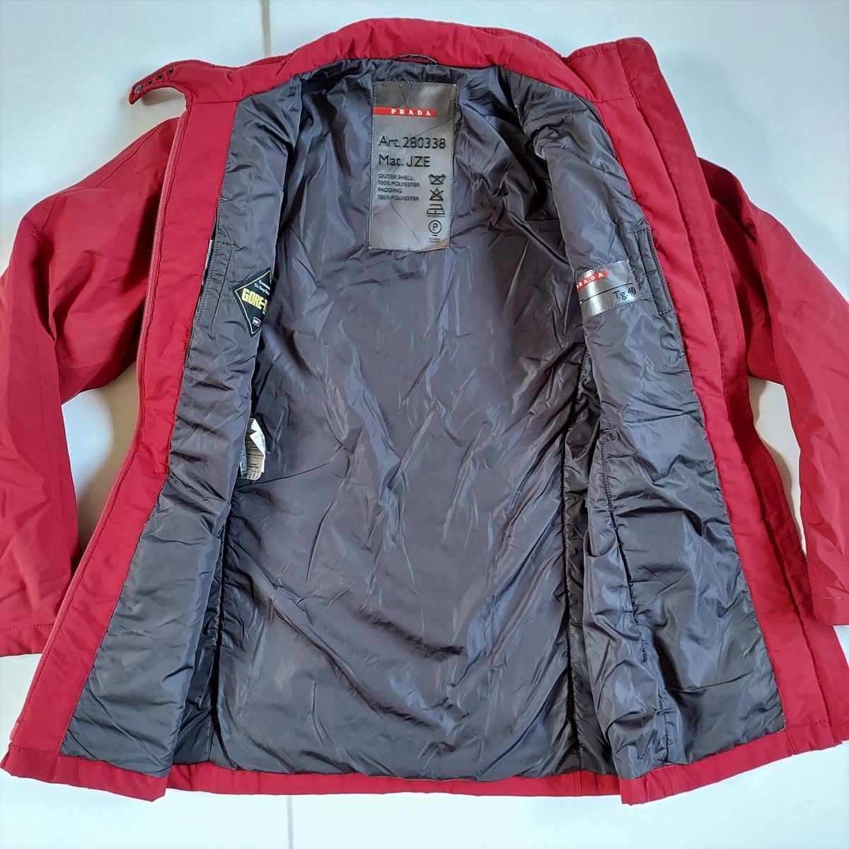 PRADA RED Milano Winter Snow Ski Gore-Tex Insulated Jacket Coat