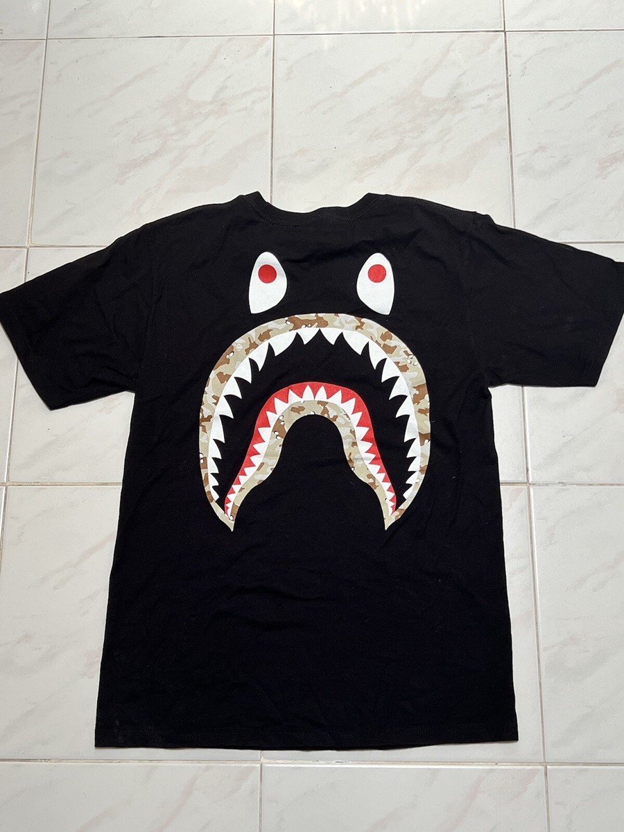 Men BAPE × stussy ILL COLLABORATION Shark T-shirt Black A Bathing