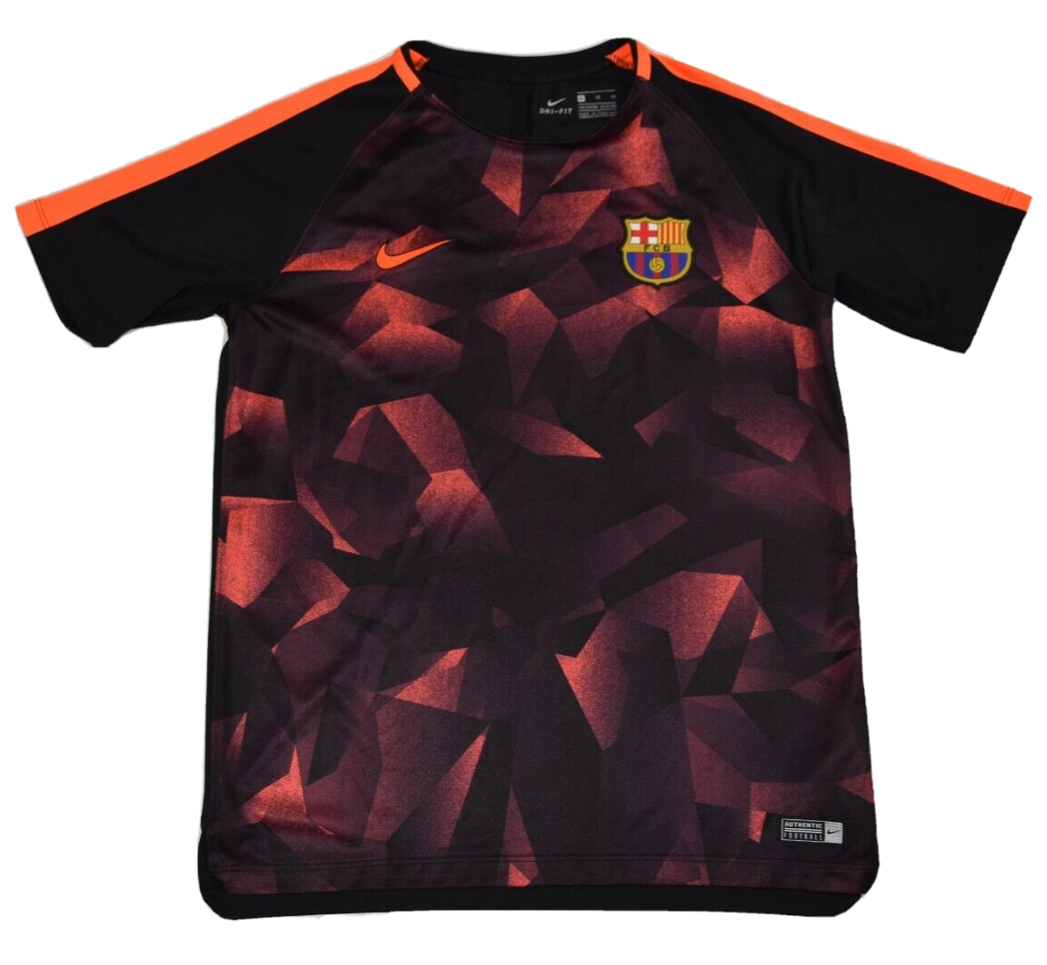 fc barcelona nike shirt geometric jersey orange black kit s. XL