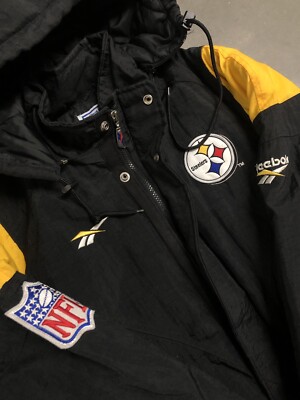 Vintage 90's Pittsburgh Steelers Reebok NFL Pro-Line Puffer Jacket