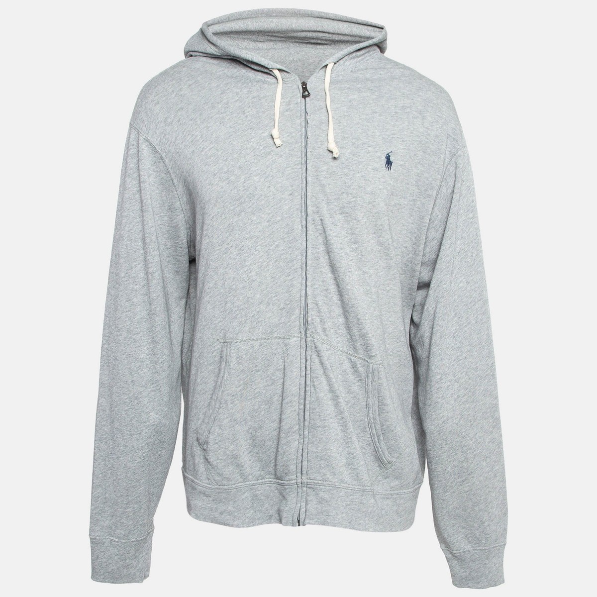 Polo Ralph Lauren Grey Cotton Knit Spa Terry Zipper Hoodie XL | eBay