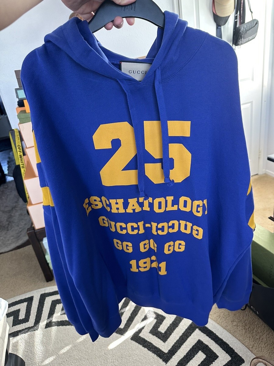 GUCCI SWEATSHIRT BLIND FOR LOVE ESCHATOLOGY '25 HOODIE BLUE $1,250