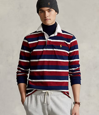 MEN'S SZ XS RALPH LAUREN POLO CLASSIC FIT RUGBY SHIRT STRIPED