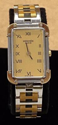 HERMES CLOJURE CR1.220 TWO-TONE STAINLESS STEEL 18mm x 26mm QUARTZ