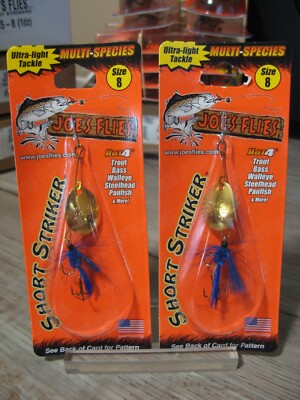 2 Joe's Flies Size 8 Inline SpinnerBaits Short Striker / Trout