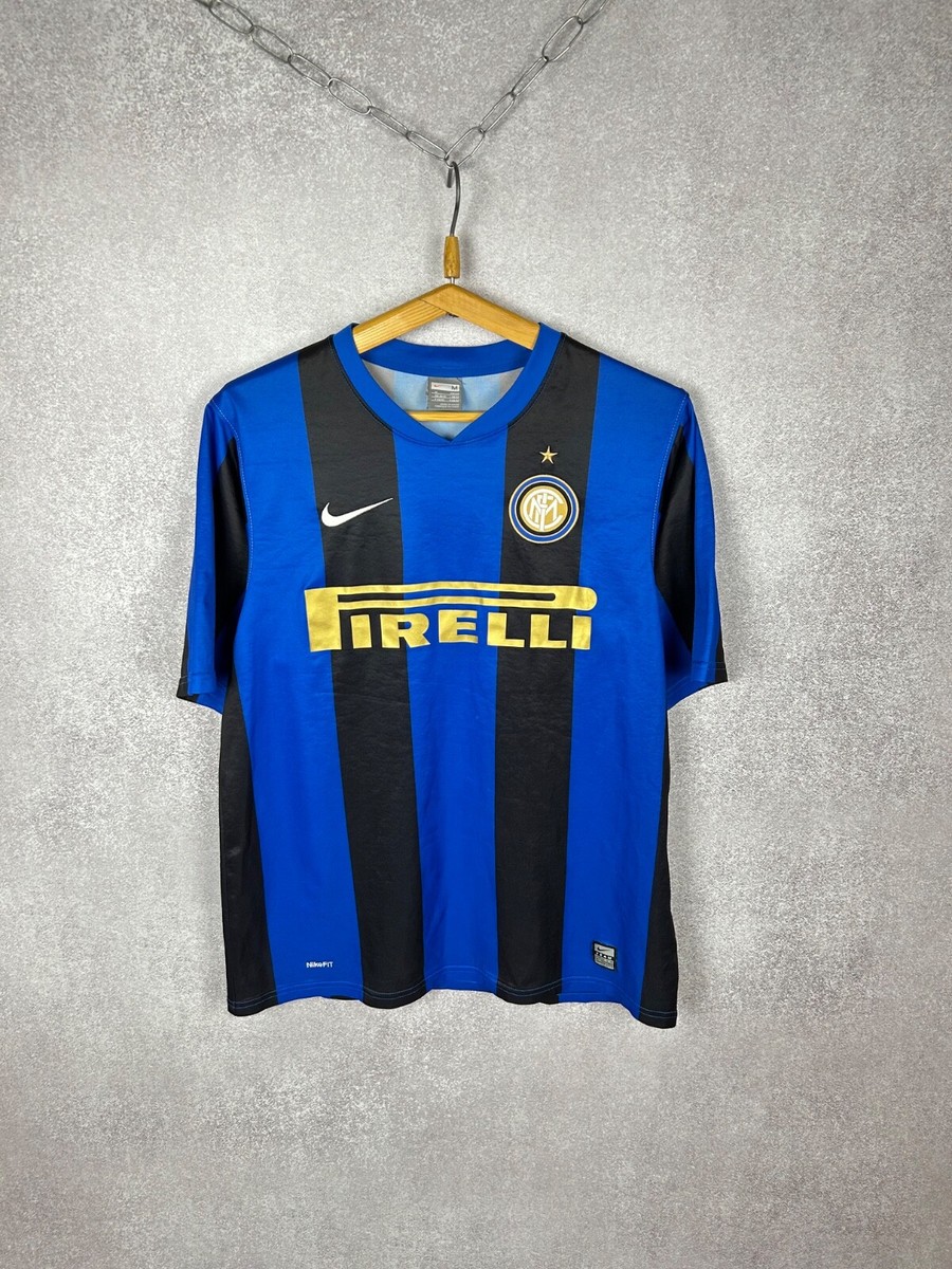 Vintage Inter Milan Nike Football Jersey Size M Pirelli Gold Logo