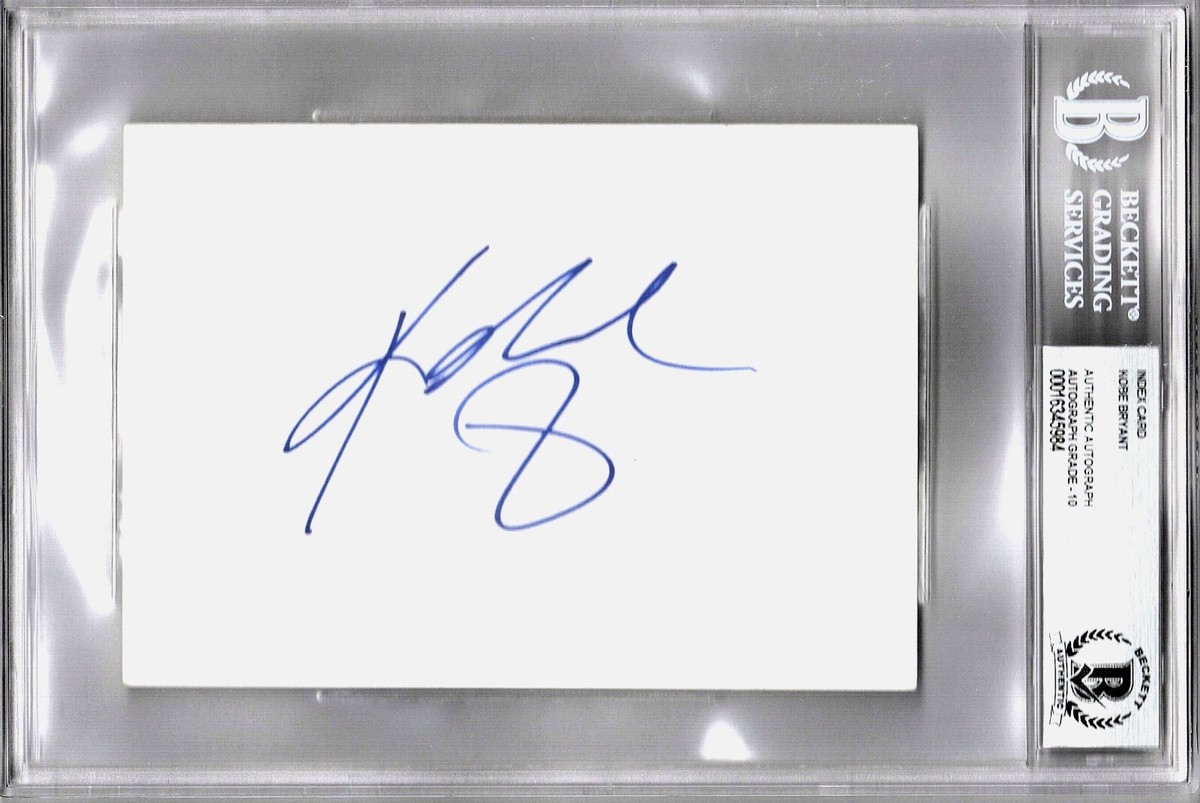 Kobe Bryant # 8 Lakers, Signed & Encapsulated Index Card w/Beckett