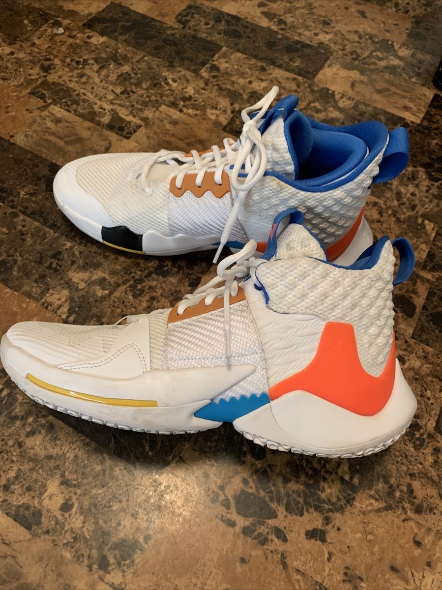 Air Jordan Why Not Zer0.2 'OKC Home' Sneakers Men'S Size 10 White