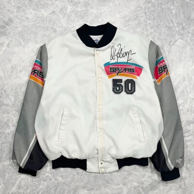 VTG 90s NBA SAN ANTONIO SPURS CHALK LINE FANIMATION JACKET David