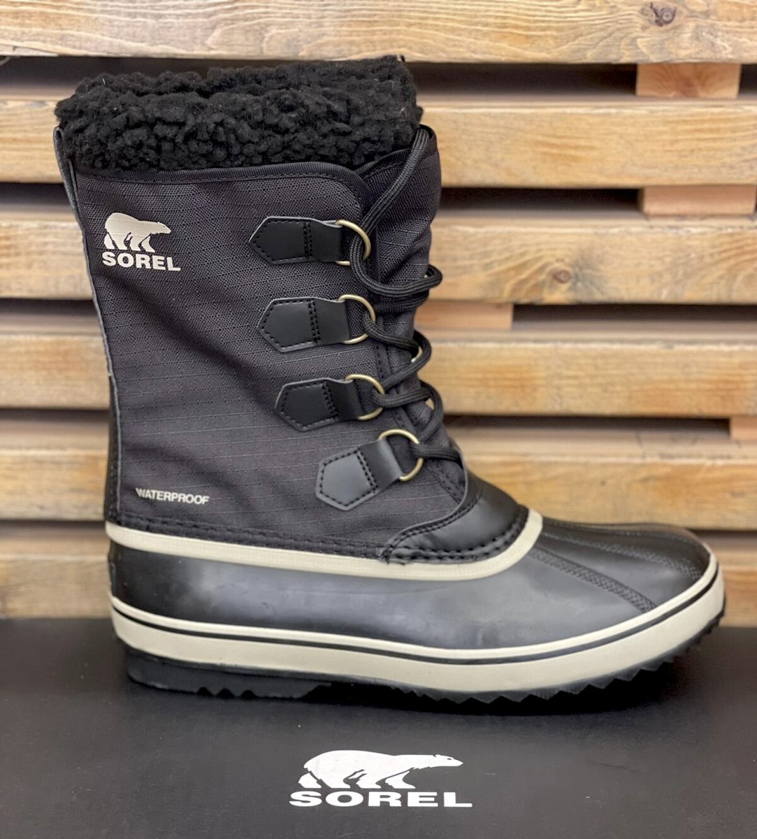 Sorel Men's 1964 Pac Nylon Winter Waterproof Boots Black Fossil