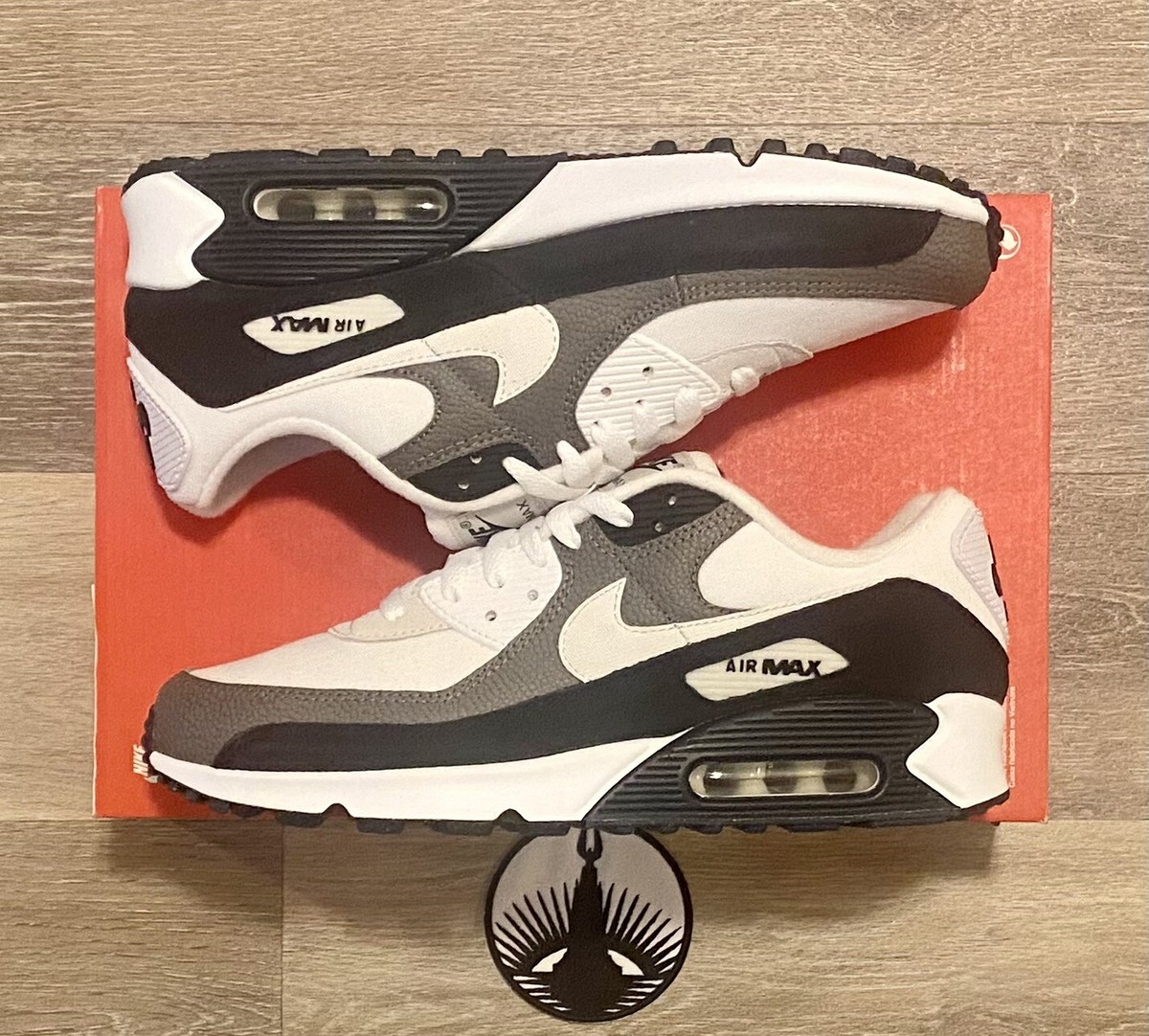 Nike Air Max 90 'Flat Pewter Obsidian' White DZ3522-002 Men's 7.5