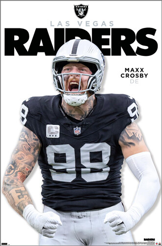 Maxx Crosby SUPERSTAR ACTION Las Vegas Raiders NFL Football 22x34