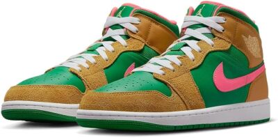 Nike Air Jordan 1 Mid Wheat and Water Melon Chutney and Lucky