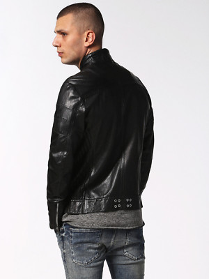 Diesel L-Tod Mens Soft Sheepskin Leather Jacket Small (S) Biker