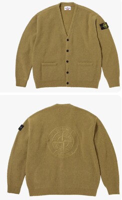 SUPREME®/STONE ISLAND® BOUCLÉ CARDIGAN Olive Medium | eBay