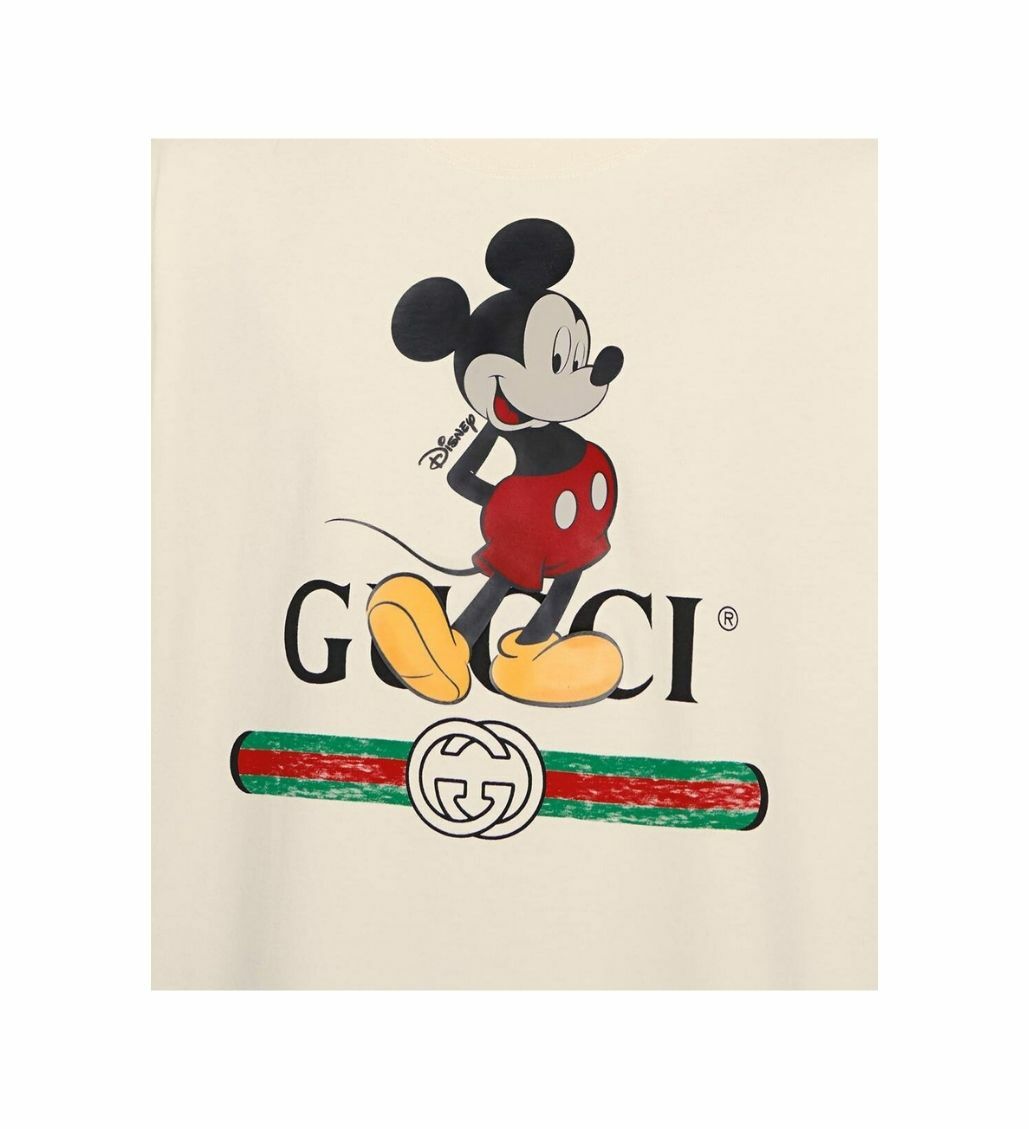 Gucci Disney x Gucci Print Cotton Oversize Beige White T-shirt | eBay