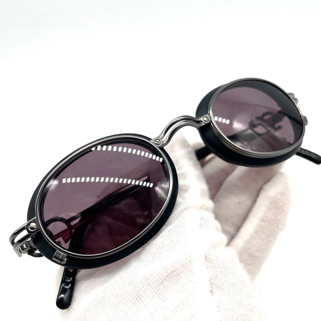 Jean Paul GAULTIER 58-5201 Silver Black Goggles Sunglasses with
