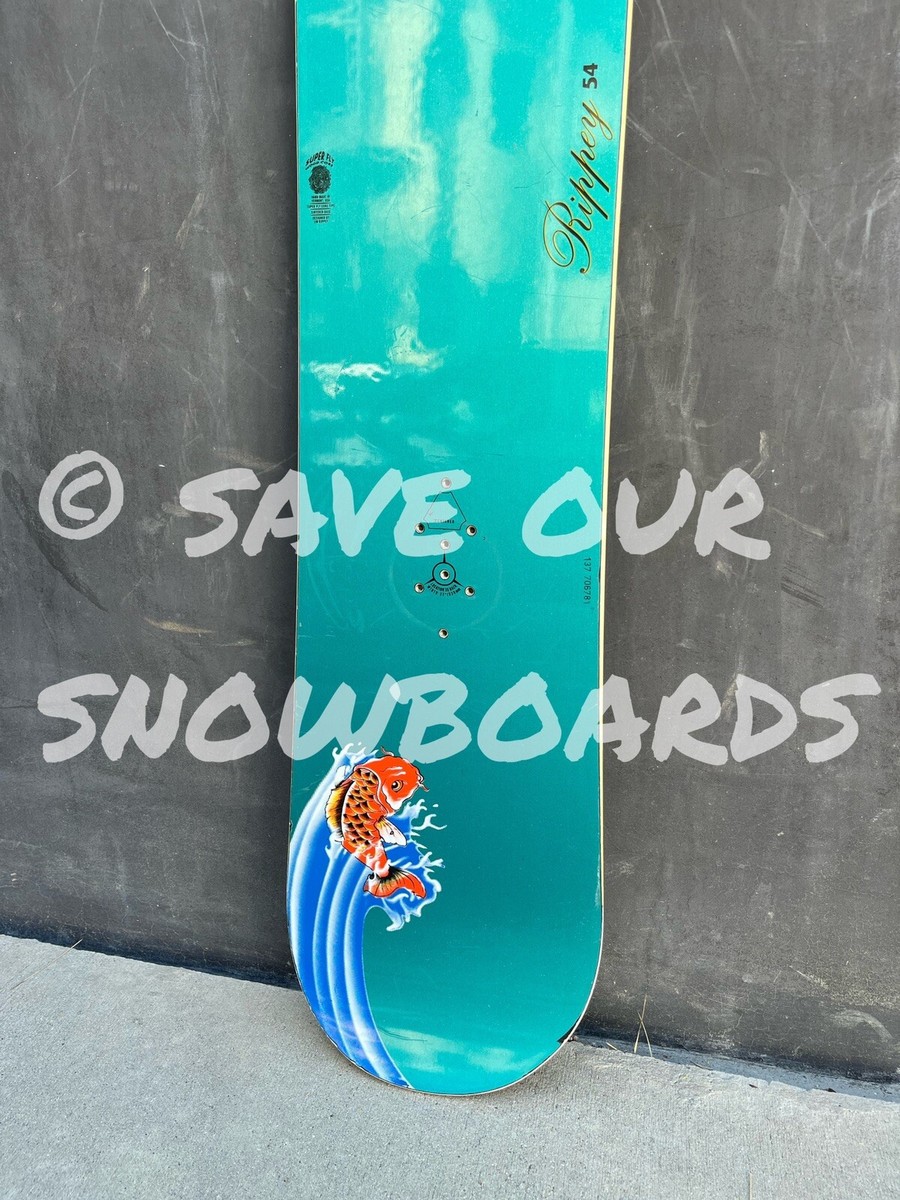 1997 vintage Burton Jim Rippey 54 154 snowboard teal koi fish | eBay