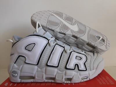 NIKE AIR MORE UPTEMPO 96 PHOTON DUST-WHITE-BLACK-MET SILVER SZ 13
