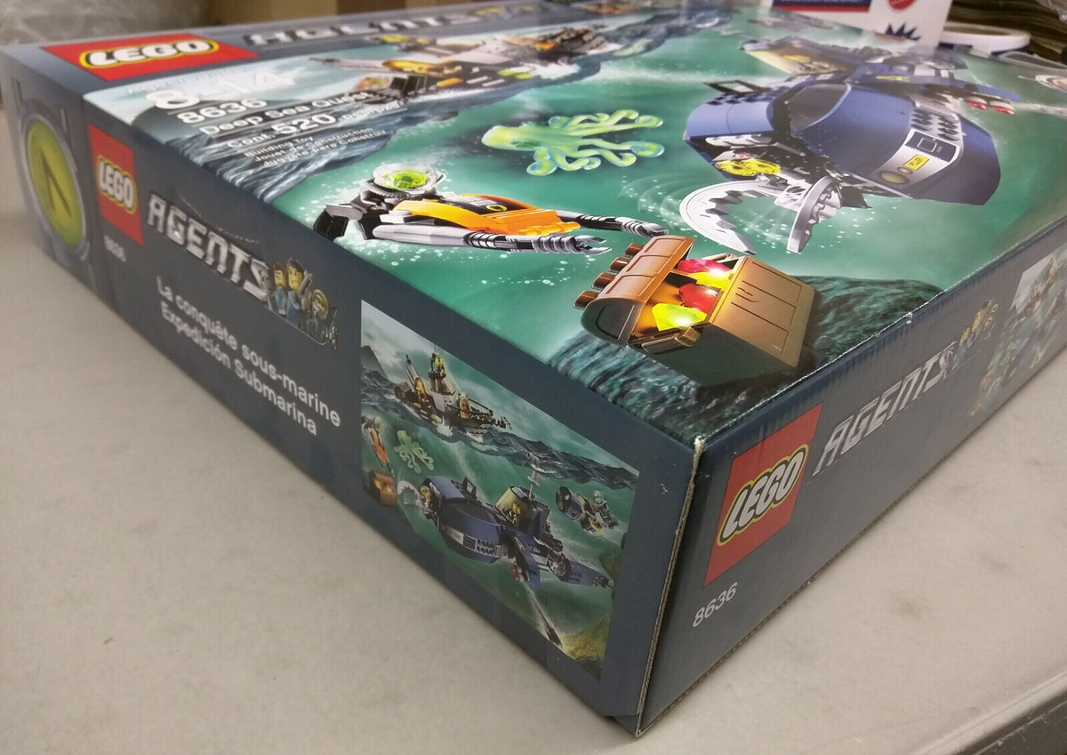 LEGO Agents 8636 Mission 7: Deep Sea Quest NEW! Submarine Glow-in