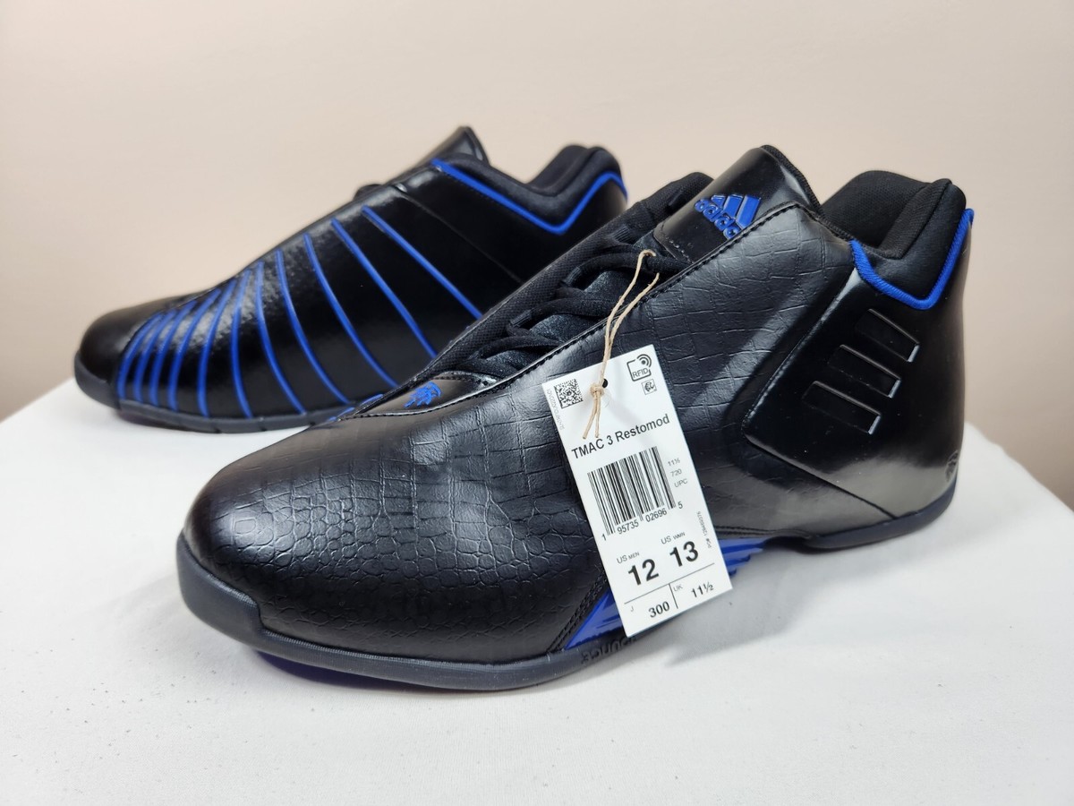 Adidas T-Mac 3 Restomod Basketball Shoes Mens Size 12 Black/Blue