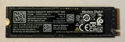 Western Digital 512GB M.2 PCIe NVMe SSD Gen4 x4 SN810 SDCPNRY-512G