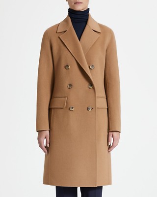 NWT Theory New Divide Wool & Cashmere City Coat in Dark Chestnut