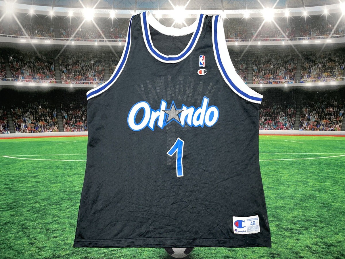 VTG 90s Champion Penny Hardaway #1 Orlando Magic Jersey Sz 48