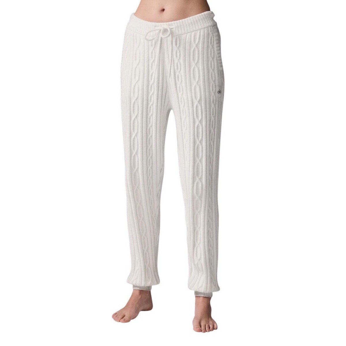 Alo Yoga Cable Knit Winter Bliss Pant Ivory XXS | eBay