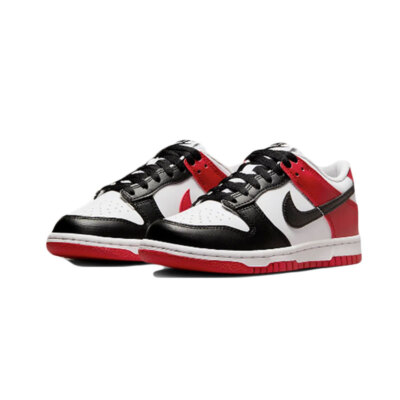 Nike Dunk Low GS BLACK TOE Gym Red Black White Shoes HF9980-600 | eBay