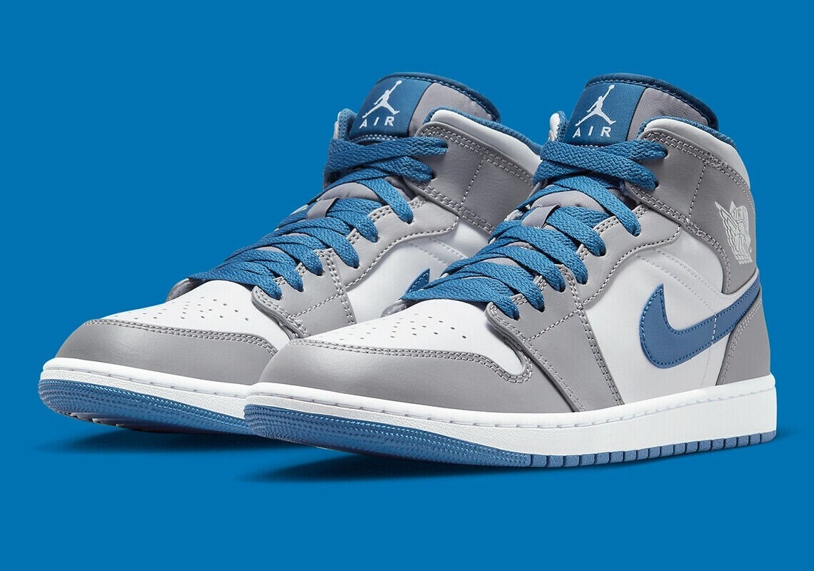 Nike Air Jordan 1 Mid 'True Blue' Cement Grey White DQ8426-014