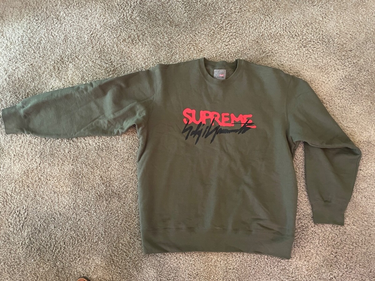 Supreme Yohji Yamamoto Crewneck Olive Sweatshirt | eBay