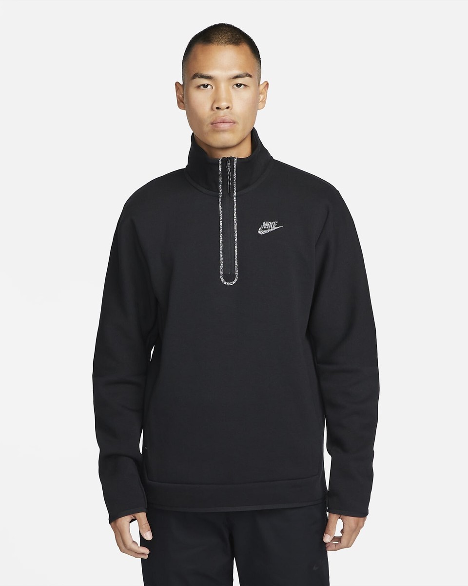 NEW Size S Nike Sportswear Tech Fleece 1/2 Zip Sweatshirt Black