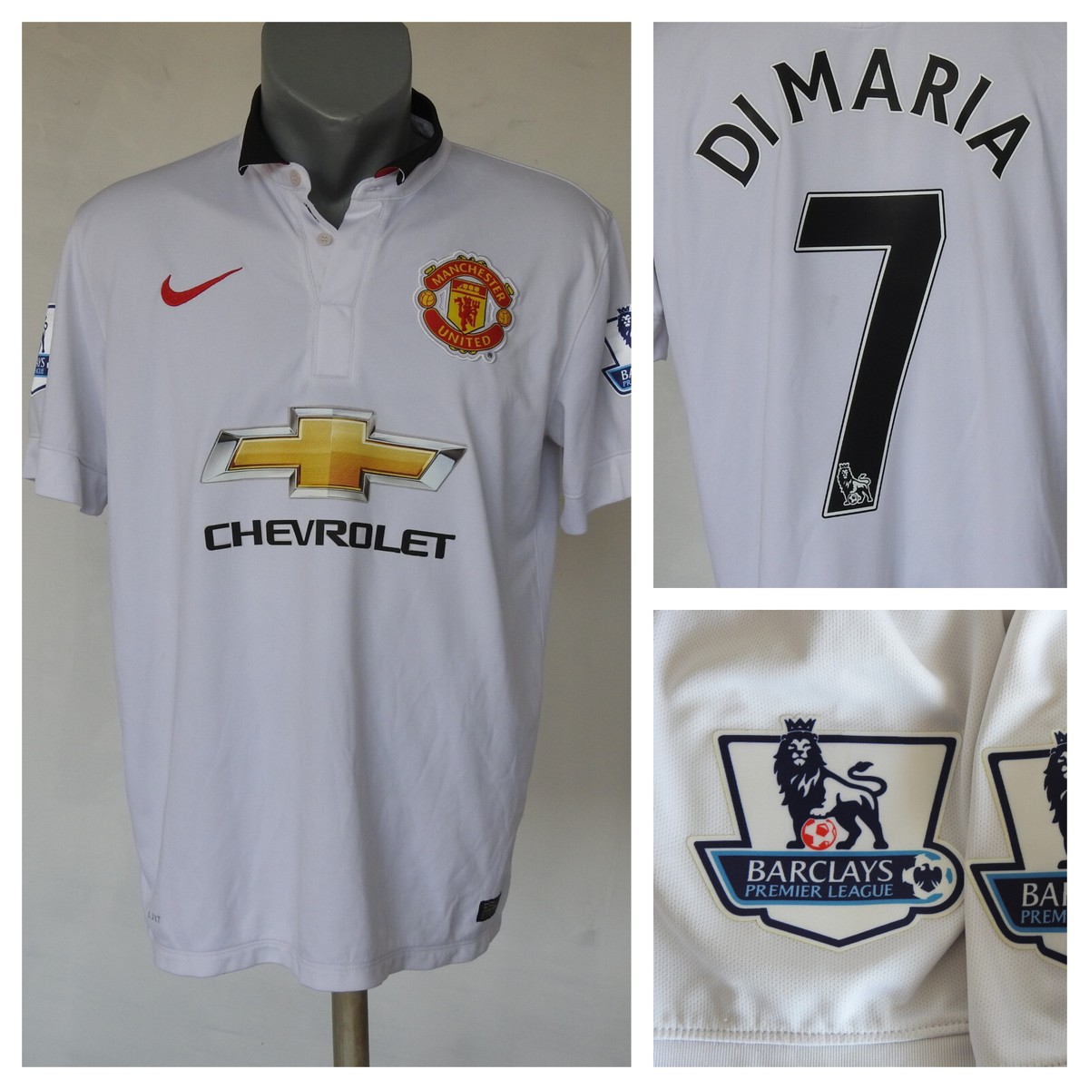 Manchester United 2014 - 2015 Away Jersey #7 Di Maria Nike White