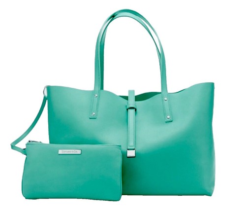 TIFFANY & CO Reversible Tote Bag Leather Champagne Gold with pouch