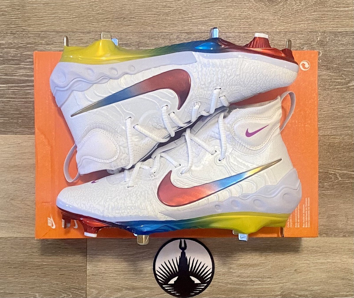 Nike Alpha Huarache NXT Rainbow Baseball Cleats DJ6517-106 Men's