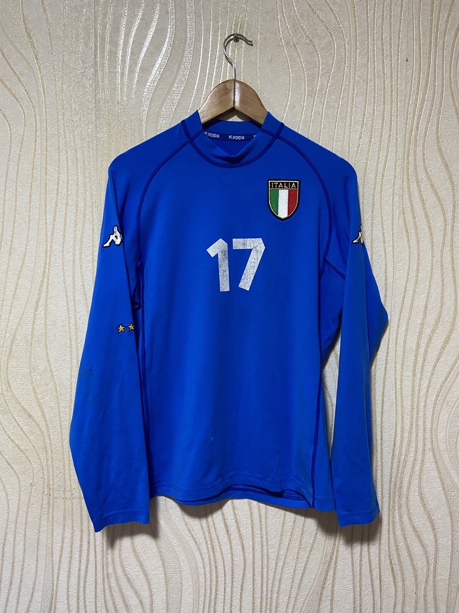 ITALY 2000 2002 HOME SHIRT JERSEY LONG SLEEVE KAPPA sz L MEN #17