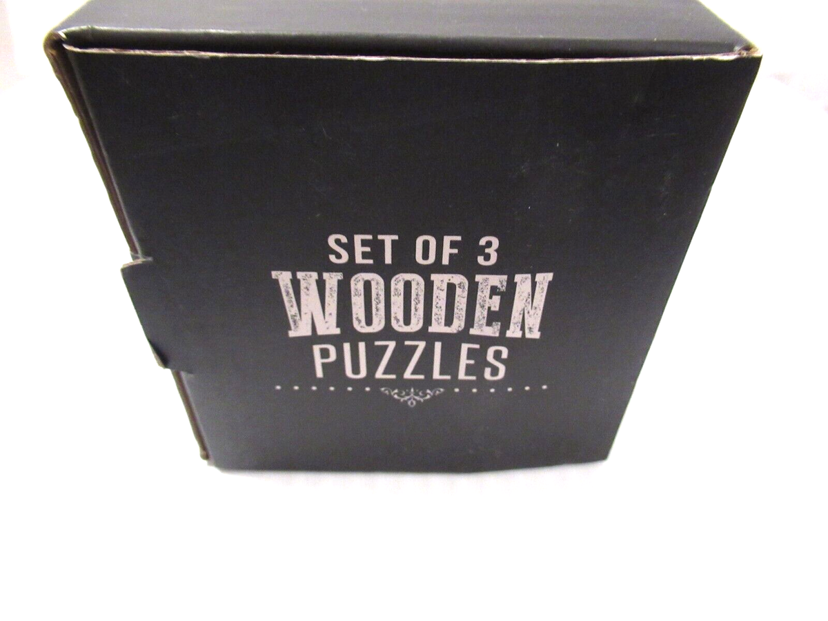 New Set of 3 Brain Teasers Wooden Puzzles Samsonico USA | eBay