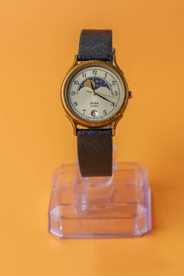 Seiko Alba V338-6020 Moon Phase 31mm Lady/Unisex Watch | eBay