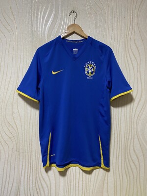 BRAZIL 2008 2009 AWAY FOOTBALL SHIRT SOCCER JERSEY NIKE sz M MEN